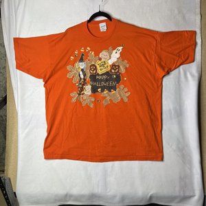 Happy Halloween TrickOrTreat with Witch,Ghost &Jack O Lanterns Graphic Tshirt 3x